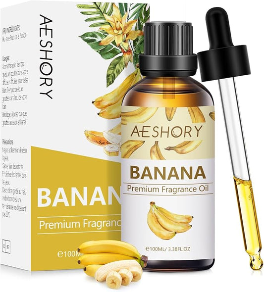 Banana Fragrance Oil 3.38FL.OZ - Aromatherapy Essential Oils for Diffusers for Home, Strawberry Scented Oils for Massage, Soap Candle Making Scents - 100ML