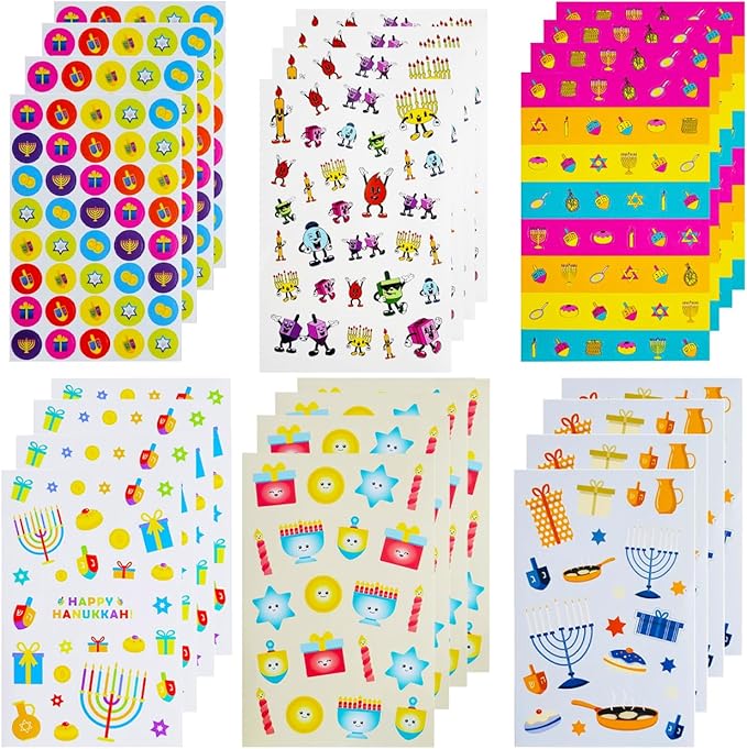 The Dreidel Company Hanukkah Stickers 6000-Pack Sticker Pieces (Complete Sticker Set (117 Sheets))
