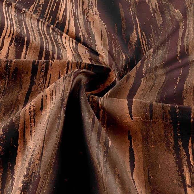 Brown Shower Curtain for Bathroom, Abstract Tan Shower Curtains, Rustic Orange Copper Pale Peach Abstract Fall Cool Vintage Ombre Design Bath Curtain Waterproof Fabric Shower Curtain Sets with Hooks