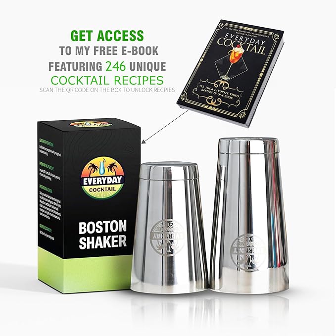 Professional Hight Quality Boston Shakers Set 18oz | Weighted Cocktail Shakers Set For Bartenders | Pro Bar Shaker Made From Premium Stainless Steel |Martini Shaker | Cocktail Shaker