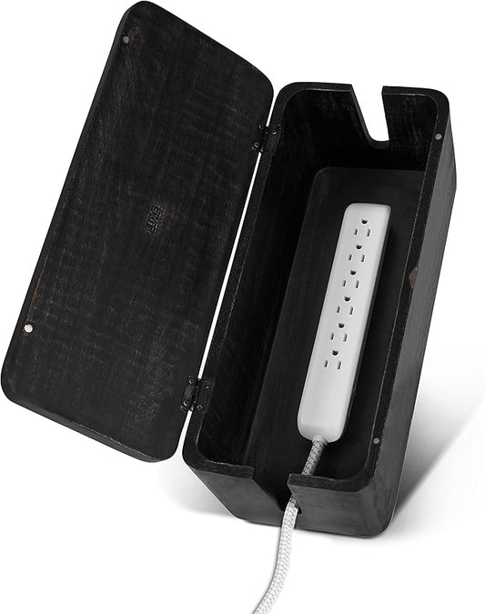 Large Cable Management Box - Cable Organizer Box and Power Strip Box for Electrical Cord Management - Hide Desk Cord and Floor Cables - Wire Storage and Organization for Cords
