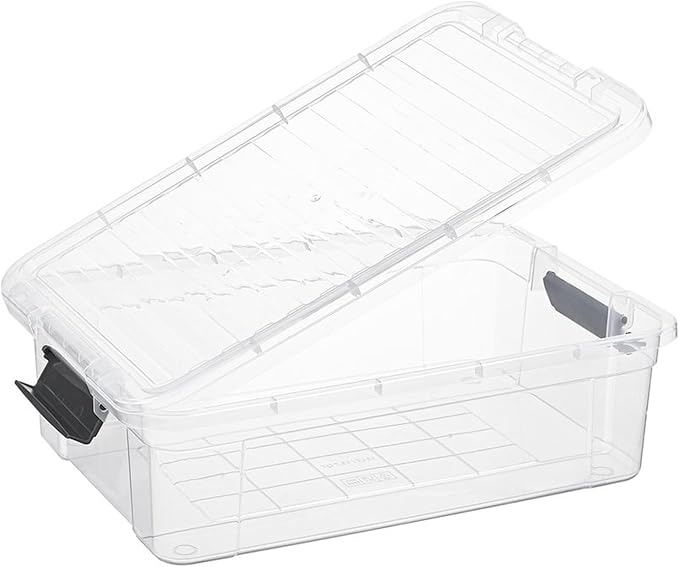 Superio Clear Storage Boxes with Lids, 13.7 Quart BPA Free Plastic Containers, Bins for Organizing, Stackable Crates, Organizer Totes for Home, Office, School, and Dorm