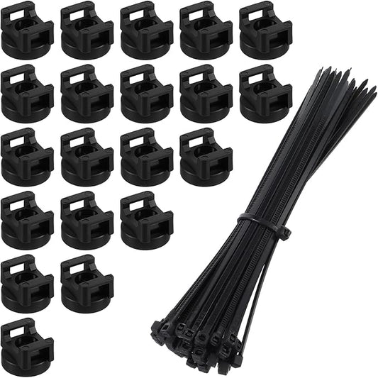 Magnetic Zip Tie Mount Multipurpose Cable Holder Cable Mount Magnets Magnetic Wire Management Bases with Heavy Duty Zip, Mount Nylon Ties in Total(100 Pieces,22 mm)