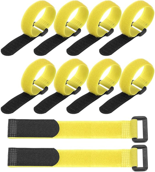 PATIKIL 8 x 0.79 Inch Reusable Cable Ties 10 Pcs Adjustable Hook and Loop Straps Cord Management Wire Wrap Cord Ties Organizer for Home Office Cables, Yellow