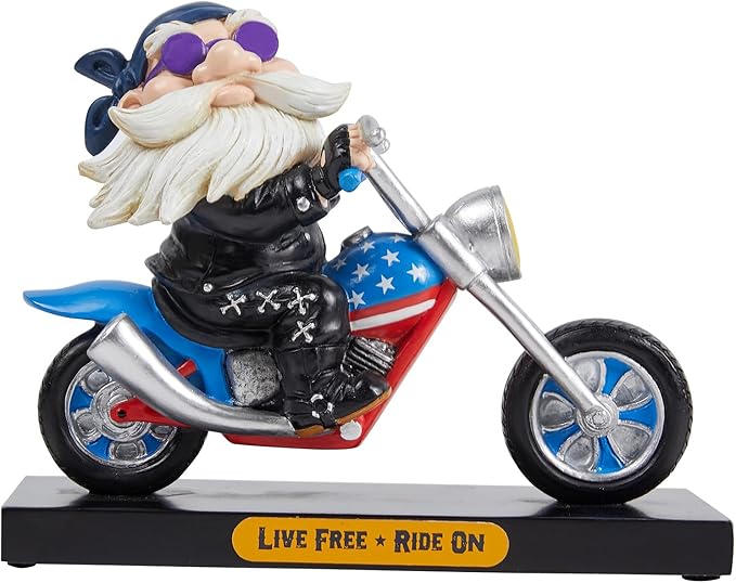 7.5'' Resin Motorcycle Rider Sculpture for Men Dad Husband Grandpa Retro Cool Inspirational Motorcycle Rider Figurine JS0375A