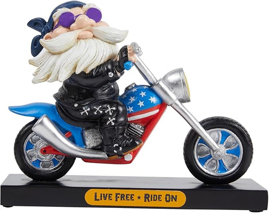 7.5'' Resin Motorcycle Rider Sculpture for Men Dad Husband Grandpa Retro Cool Inspirational Motorcycle Rider Figurine JS0375A