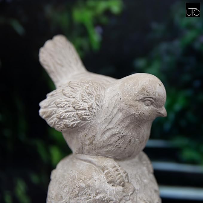 Bird Statues for Outdoor, Small Decorative Cement Bird Sculpture for Lawn, Patio Yard Lawn Figurine Decorative Ornament Home Decor Items: 4.50"x3.75"x7.50"H