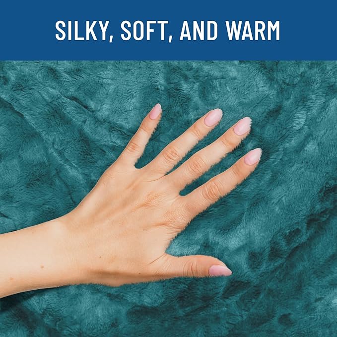 Everlasting Comfort Soft & Comfortable Teal Faux Fur Throw Blanket for Couch - (50"x65") Minky & Fluffy Fall Blankets & Throws, Plush Fuzzy Cover for Bed, Sofa & Living Room - Cozy Home Decor