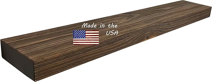 joelsantiques - 48 Inch Wooden Floating Shelves for Wall - 48x6x2 in - Made of Natural Wood - Long Heavy Duty Rustic Wall Shelves for Bedroom - Perfect for Living Room, Kitchen - Medium Brown