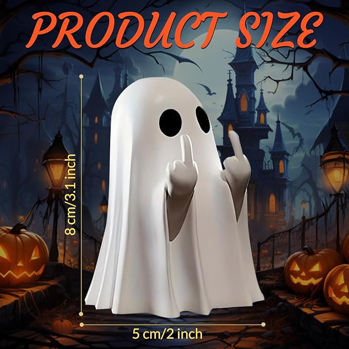 Halloween Ghost Figurine, Halloween Decorations Indoor, Farmhouse Tiered Tray Decor, Spooky Home Decorations, Coffee Table Centerpieces Shelf Mantel Display