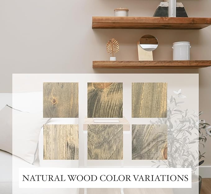 Urbandi Modern Floating Shelves 3 Inches Thick for Wall, Wide Shelves for Kitchen, Living Room, Bedroom, and Bathroom, Natural Pine Wood, Rustic Wooden Shelf, (Set of 2) (Aged Barrel, 36Lx3Hx8D)