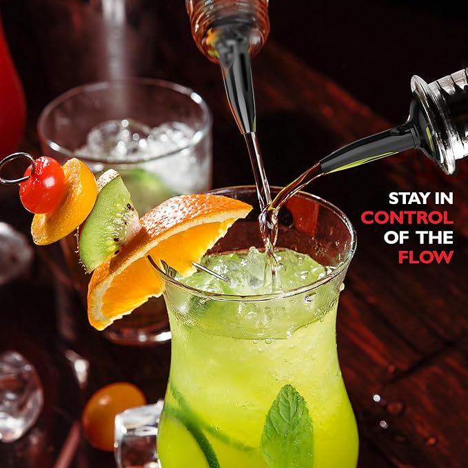 Bar Set Cocktail Shaker Set Bartender Kit, 17 Piece Black Cocktail Set, Mixology Bartender Kit with Wood Stand, Steel Cocktail Kit, Bar Accessories: 30oz Martini Shaker, Muddler, Cocktail Book & More