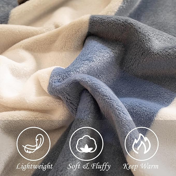 Fleece Bed Blankets Throw Size - Soft Lightweight Plush Fuzzy Cozy Luxury Blanket Microfiber Throw for Couch Bed,All-Season Breathable,40x60 Inches