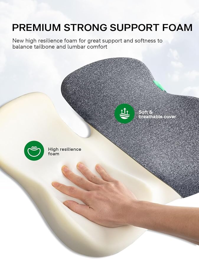 Medisana Seat Cushion - SC 100 Seat Cushions for Office Chairs, Car Seat, Wheelchair - Sciatica & Tailbone & Coccyx Pain Relief Pillow for Driver Sedentary People（Size:17 * 14.6 * 3.54 in）