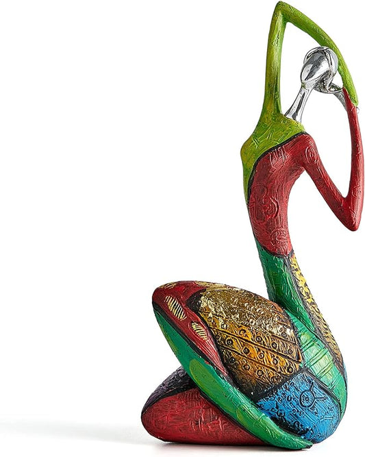 Octdays Art Yoga Female Sculpture Figurines, Abstract Woman Statue for Home Decor, Colorful Decorations for Living Room Shelf Office Cabinet Accents - B