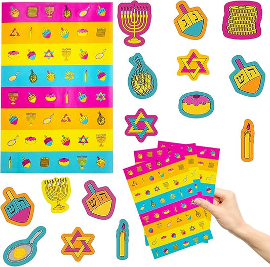 The Dreidel Company Hanukkah Sticker Pieces, Great for Arts and Crafts, Decoration, Party Favors, 1008 Stickers (Style 1)