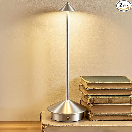 Cordless LED Table Lamp, Rechargeable 5200mAH Battery Operated Lamp for Decor, 3 Color Stepless Dimming Desk Lamps, for Restaurant, Bedroom, Outdoor Camping, Coffee Shop, Night Light