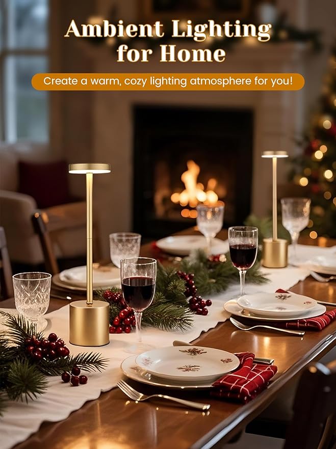 Rechargeable Lamps Cordless Lamps Set of 2,6000mAh Battery Lights,Dimmable+3 Colors Rechargeable Table Lamp,Portable Wireless Small Table Lamp for Bedroom/Kitchen/Bathroom/Dining/Bar/Outdoor [Adapter]