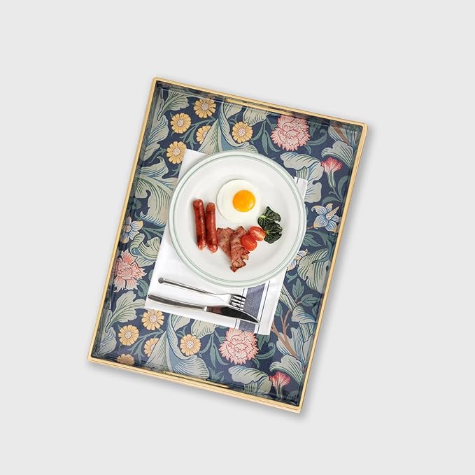 Coffee Table Trays for Living Room Serving Tray with Handles, Modern Large Tray for Ottoman Coffee Table