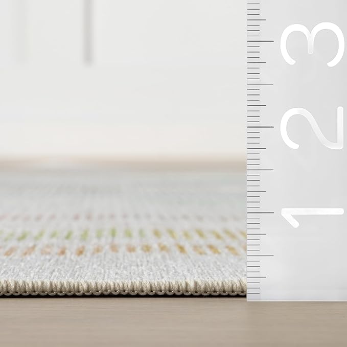 Dash & Albert Zarek Multi Machine Washable Rug, 5 X 8 Feet, Multicolored/White Chevron Pattern