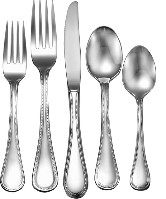 Pearl 20 Piece Set service for 4 stainless steel flatware 18/10 Silverware Made in USA