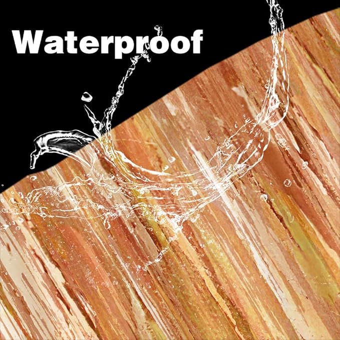 JAWO Orange Abstract Shower Curtain, Orange Autumn Fall Modern Oil Painting Vintage Shower Curtain Bohemian Bathroom Decor, Waterproof Washable Bath Curtains with Hooks