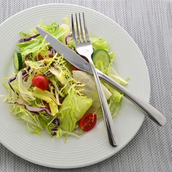 36 Piece Silverware Set with Placemat,MASALACO 6-Piece Stainless Steel Cutlery Set-Knife Fork Butter Knife and Spoon,Mirror Finish,Suitable for Home Restaurant Hotel Kitchen Utensils,Dishwasher Safe