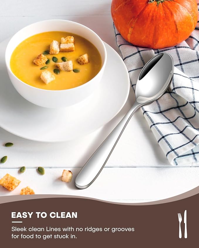 Silverware Set, 40PCS Premium Stainless Steel Flatware Set Service for 8 with Spoon Fork Knife Utensil Set for Dairy Kitchen Use Dinning Cutlery Tableware Set Mirror Polished, Dishwasher Safe