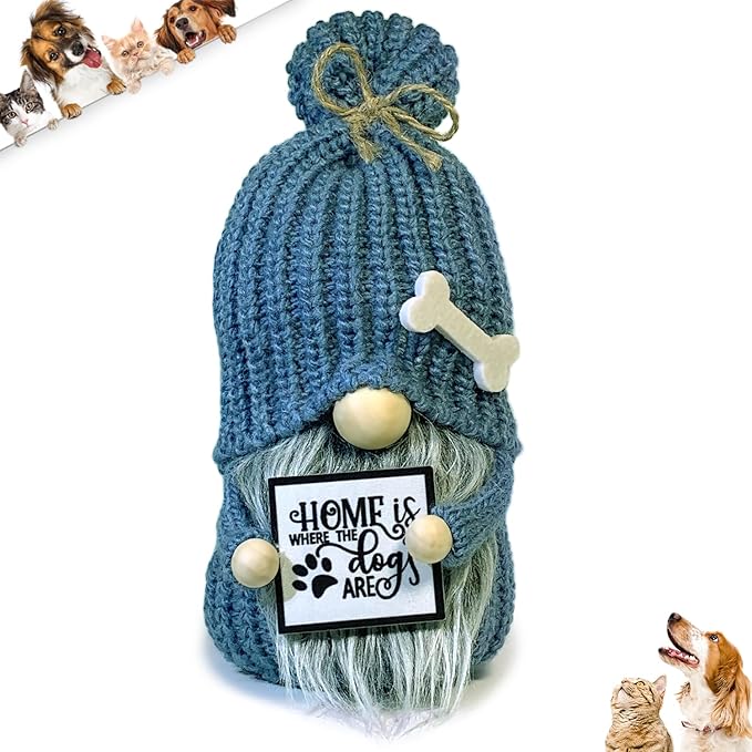 Dog Lover Gnome – Handmade Scandinavian Decor | Cute Puppy-Themed Gnome for Home & Office