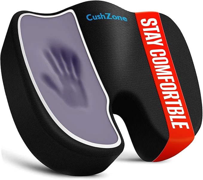 XXLSeat Cushion Office Car Seat Cushion, Memory Foam Cushion for Office Chair, Car Seat, Airplane, Bleacher Non-Slip Chair Pad, Butt Pillow for Desk, Wheelchair, Car (Black)