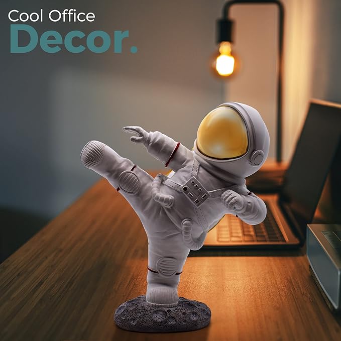 Astronaut Figurine Statue for Desk and Office Decor - Mini Spaceman Figures for Shelf, Gaming, and Men's Room Decorations - Space Gifts and Cool Masculine Home Decor Accessories