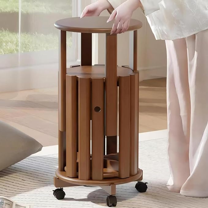 4-Pack Stackable Stools with Wheels | 18 Inch Nesting Side Tables for Living Room| Stackable Coffee Table, Firm and Sturdy| No Tools Assembly |Side Coffee Tables for Easy Storage