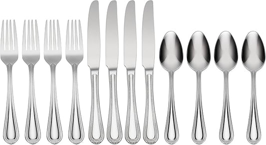 Oneida 895267 Countess 12 Piece Everyday Flatware Set, Metallic