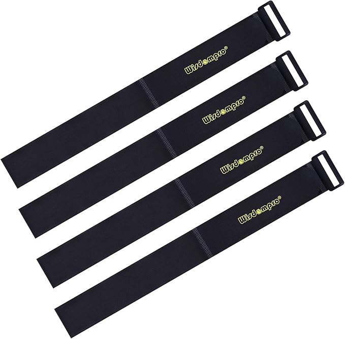 Extra Large 4 Pack 2 x 37 Inches Hook and Loop Strap, Reusable Fastening Cable Tie Down Straps by Wisdompro - Reusable, Durable Functional Cinch Cable Straps for Your Home, Office, Workspace