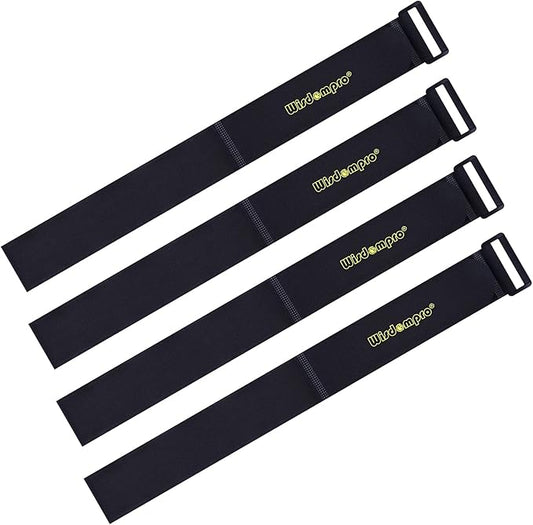 Extra Large 4 Pack 2 x 37 Inches Hook and Loop Strap, Reusable Fastening Cable Tie Down Straps by Wisdompro - Reusable, Durable Functional Cinch Cable Straps for Your Home, Office, Workspace