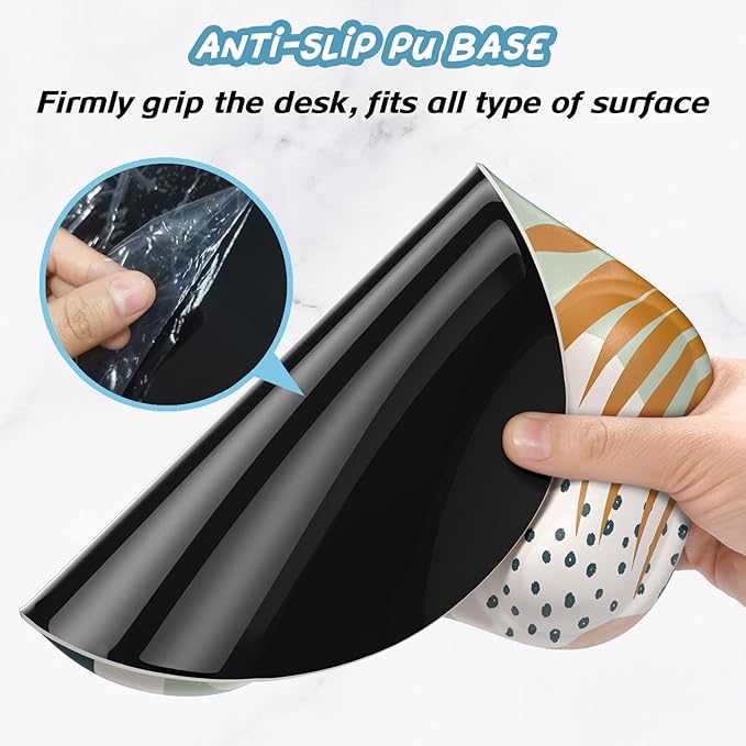 Hsurbtra Ergonomic Mouse Pad with Wrist Rest Support, Gel Mouse Pads with Non-Slip PU Base, Pain Relief Memory Foam Computer Mat, Cute Office Supplies Desk Decro Accessories, Spot