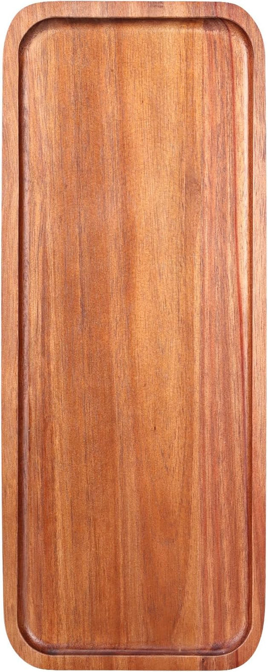 Wooden Serving Platters Long Charcuterie Boards Acacia Wood Decorative Trays for Home Decor Cheese Board Snack Appetizer Plates Kitchen Dinner Tray for Food Dish Rectangle Cake Dessert Platter