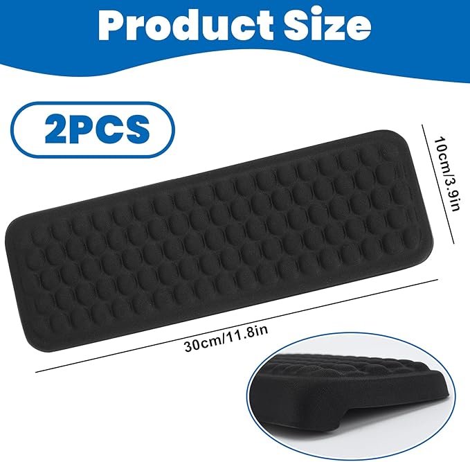 Arm Rest for Desk, L-Shaped Memory Foam Elbow Pads with Non-Slip Base, 2-Piece Ergonomic Desk Edge Cushion & Wrist Rest for Computer Keyboard, Office and Home Use