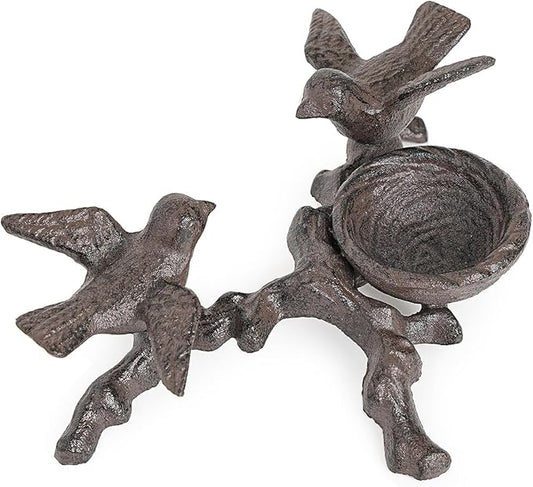 Sungmor Vintage Cast Iron Tealight Candle Holder, Lovely & Beautiful Birds Nest Design, Unique Tabletop Shelf Home Decor Pieces, Small Birds Statue Candle Holders Coffee Table Centerpieces Decor