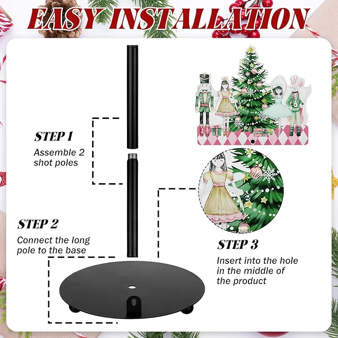 Yookeer Christmas Paper Towel Holder Nutcracker Floral Holly Buffalo Plaid Christmas Tree Towels Paper Holder for Kitchen Countertop Bathroom Home Farmhouse Winter Replaceable Xmas Tree Decor Indoor