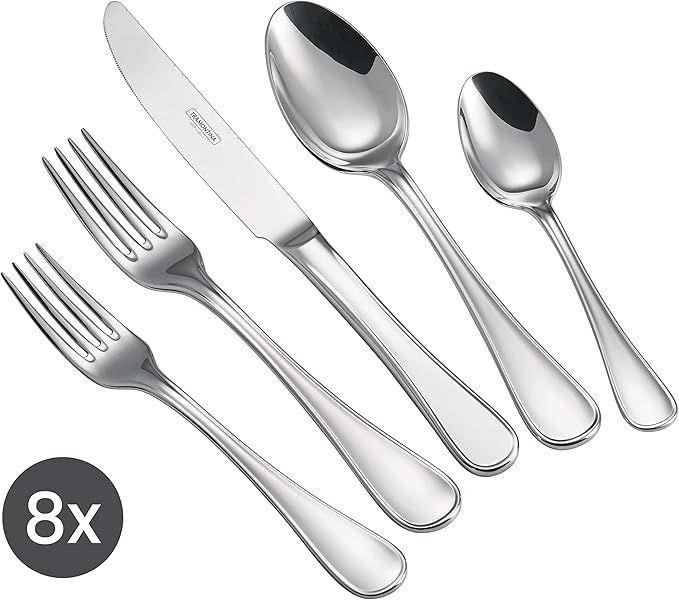 Tramontina 45 Piece Silverware Set - Firenze Utensils Set