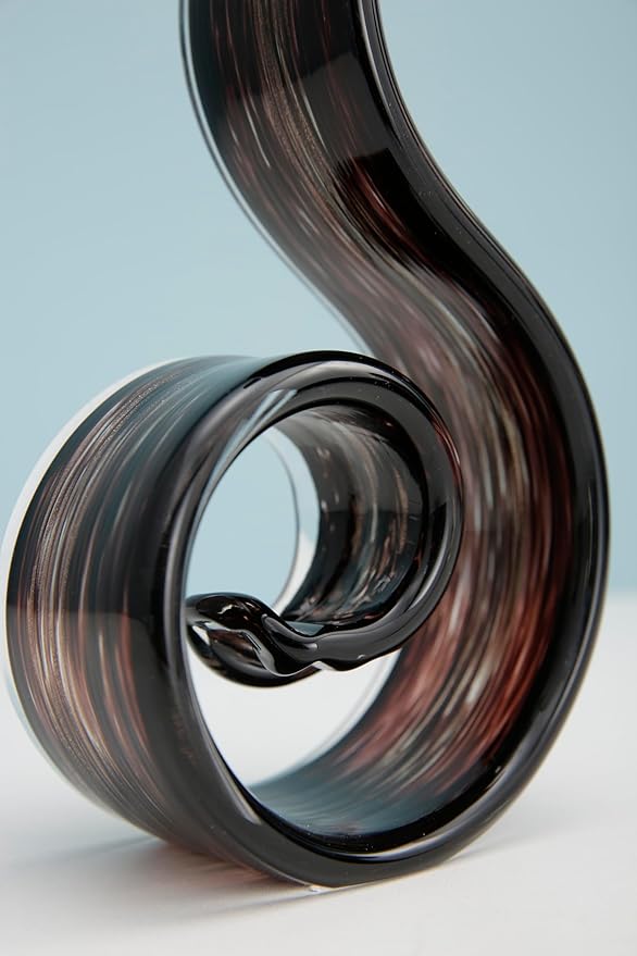 11.4" Tall Hand-Blown Glass Sculpture Murano-Style Sculpture Art Ornament Statue Figurines Home Decor Accent Piece Coastal Ocean Nautical Home Decor,Shelf,TV Stand,Tabletop Centerpieces,Wonderful Gift