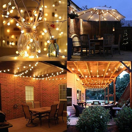 Globe String Lights Plug in 65.6 Feet 150 led,8 Modes Fairy Lights,Indoor Lights for Bedroom,Classroom,Outdoor Lights for Patio,Garden,Party,Wedding-Warm White