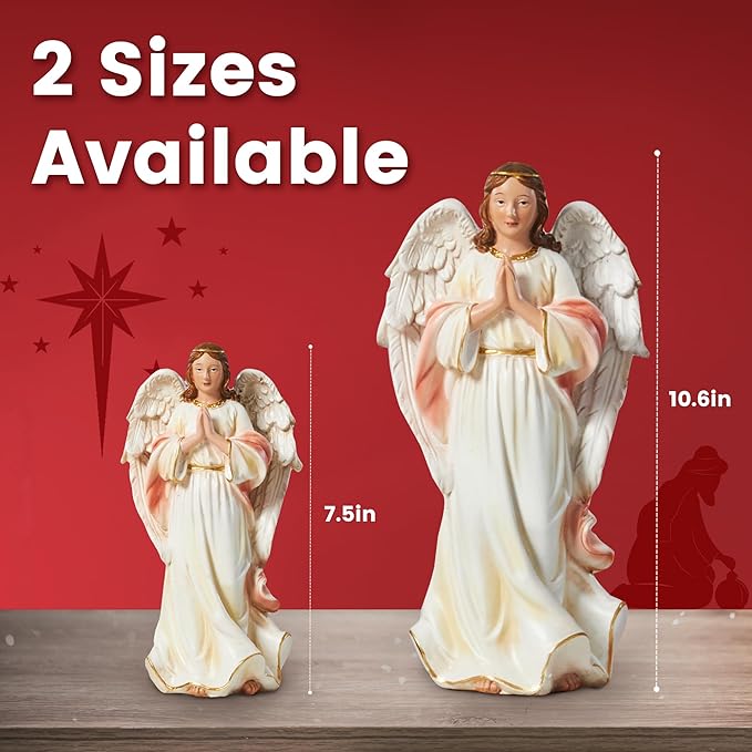 TOETOL Nativity Sets for Christmas Indoor 11.8 Inch Tall Large Set of 13 Pieces Resin Scene Figurine Ornament Religious Christmas Table Decorations Collection Gifts Holidays Decor