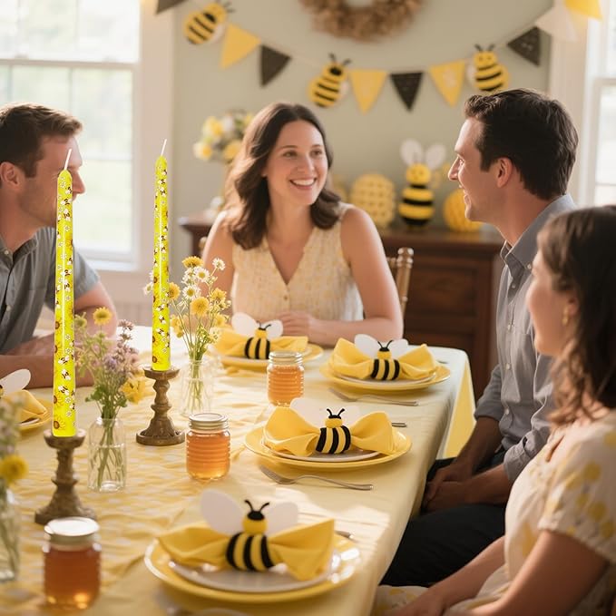 10 Inch Bee Taper Candles Long Tapered Candlesticks for Baby Shower Bee Themed Party Supplies What Will It Bee Gender Reveal Decorations