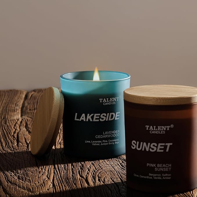 Candles for Home Scented, Natural Soy Wax, Scented Candle Stress Relief and Relaxation, Lavender Cedarwood, Medium Jar, Ideal for Home and Bedroom Decor