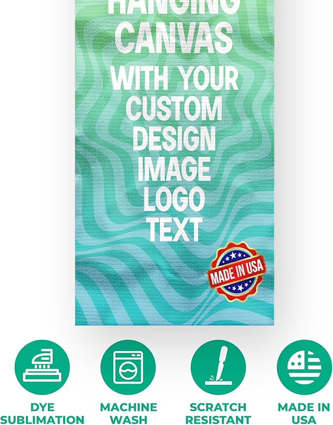 Custom Hanging Canvas Wall Art (16”x35”) by BCB Print | Personalized Picture Banner | Ready to Hang Vertical Home Decor | HD Print Bedroom & Living Room Wall Art | Express Dispatch/Ship | Made in USA