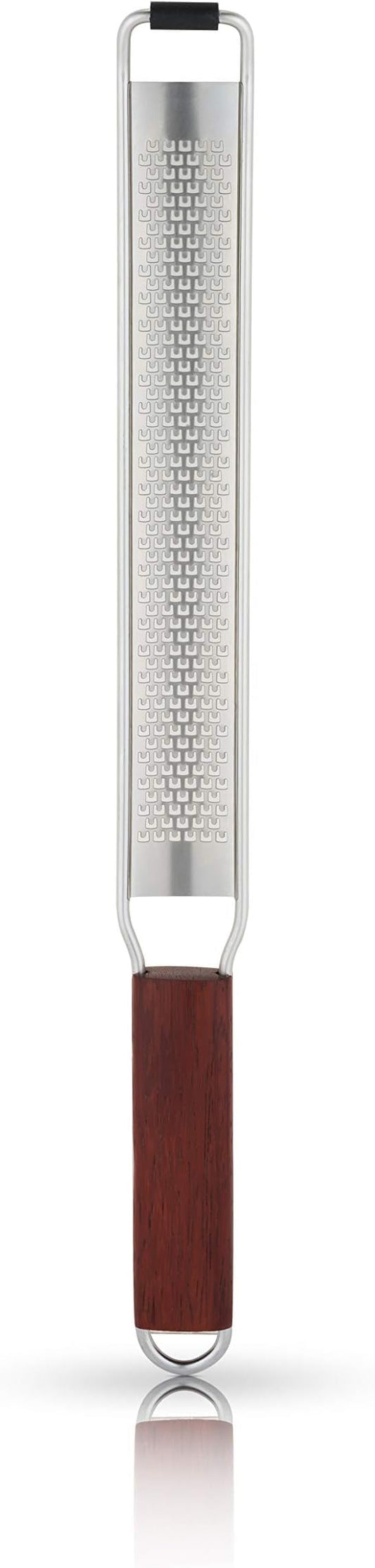 Viski Citrus and Cheese Grater, Stainless Steel Rasp Grater Zester with Acacia Wood Handle for Lemons, Oranges, Nutmeg & Cheese, Elegant Kitchenware for Cocktails, Cooking, & Bartender Gifts, Set of 1