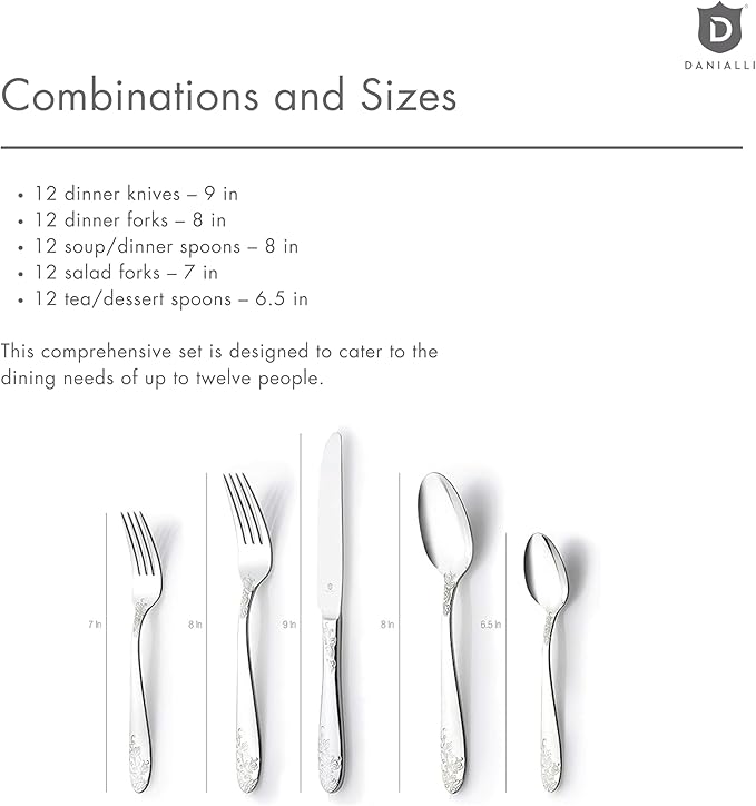 Modern Silverware Set, 18/10 Stainless Steel Flatware, Mirror Finish, Dishwasher Safe, Elegant Cutlery for Home and Dining, Built to Last (60-Piece, Imperial)