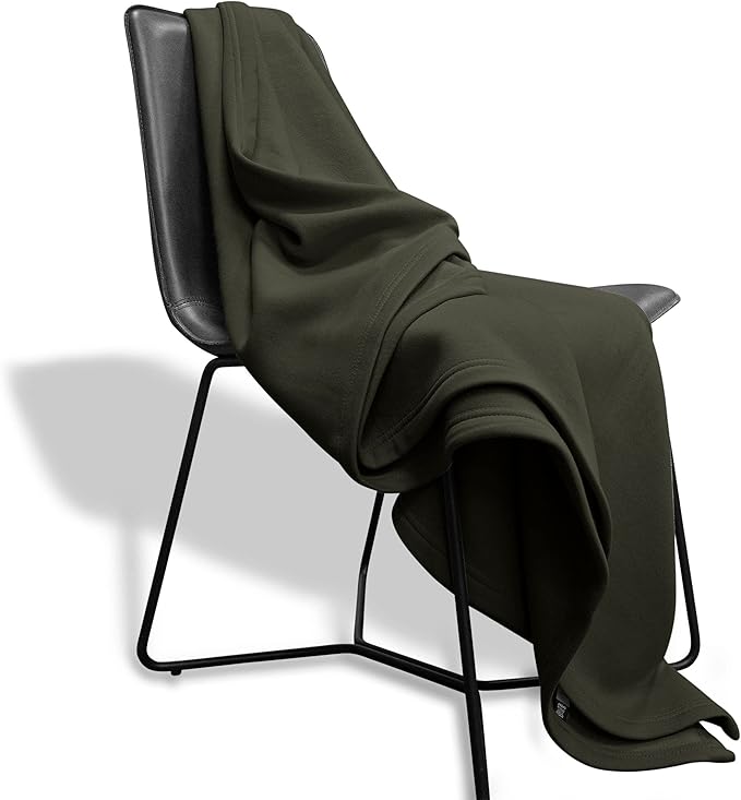 MV Sport Lightweight Sweatshirt Blanket Throw – Warm & Cozy, Breathable Oversized Fleece Knit, Couch, Bed, Travel, Cold Nights, and Outdoors – Soft Light Weight Blanket 54" x 84" Dusty Olive